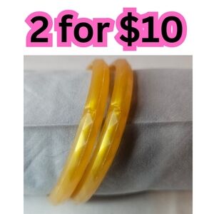 Vintage 90s Gold Faceted Metallic Plastic Bangle 2 For $10